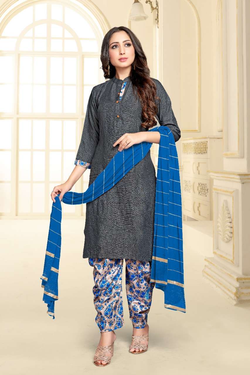 tunic house patiyala rani-3 series 2076-2079 heavy viscose rayon suit