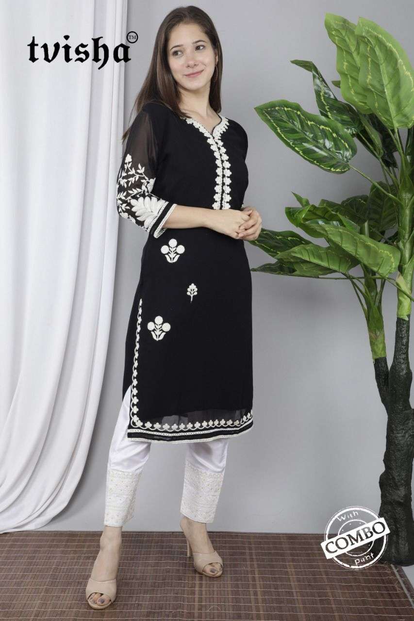 TVISHA AAFREEN 2.0 DESIGNER GEORGETTE KURTI WITH BOTTOM 