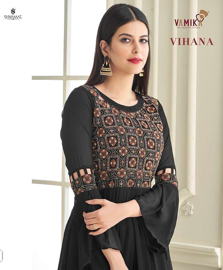 vamika vihana series 3001-3006 heavy georgette handwork embroidery gown 