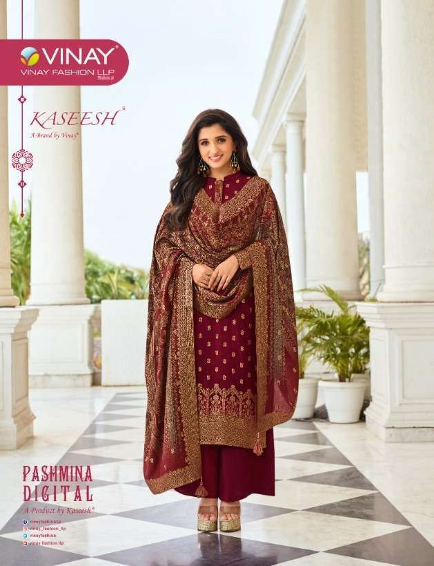 vinay pashmina digital series 14641-14648 viscose pashmina jacqard suit