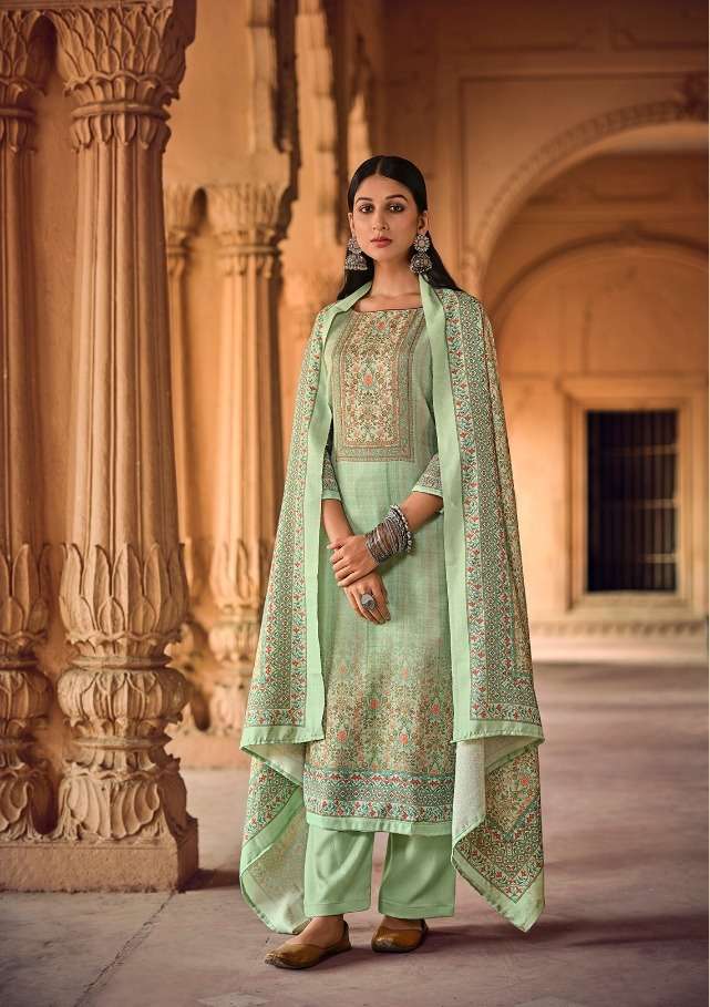 viona hamza series 1001-1008 pure woolen pashmina suit 