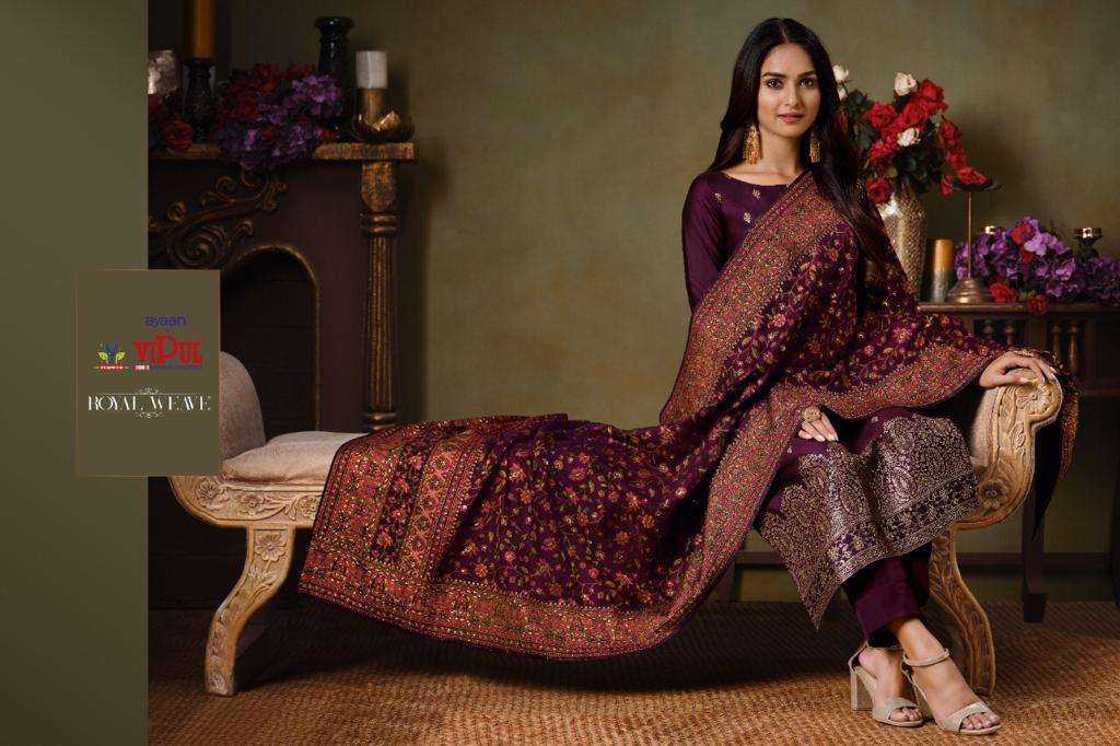 VIPUL ROYAL WEAVE DESIGNER CATONIC SILK SUIT 