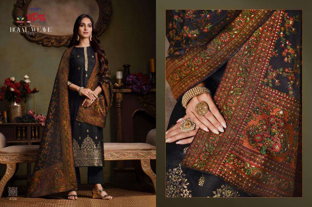 VIPUL ROYAL WEAVE DESIGNR CATONIC SILK JACQUARD SUIT 