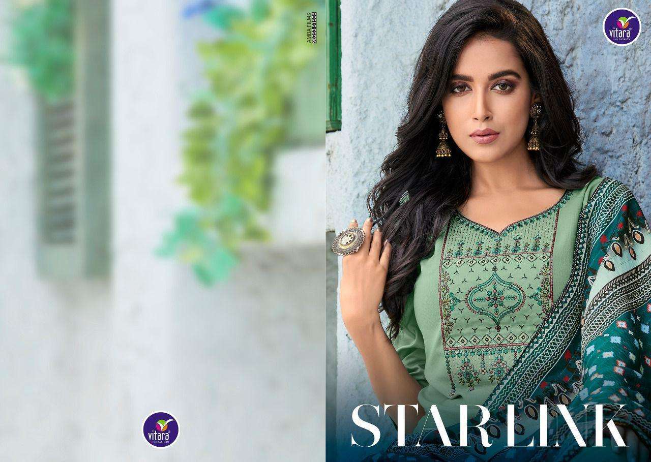 Vitara star link series 1001-1005 heavy rayon with embroidery suit