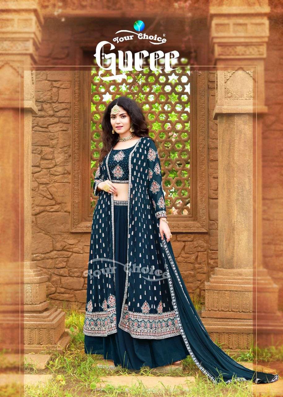 your choice gucee series 3870-3874 blooming georgette suit