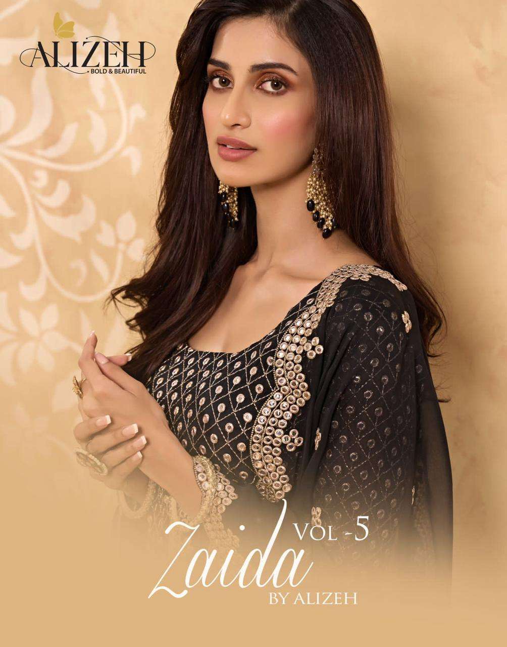 ZAIDA VOL 5 BY ALIZEH GEORGETTE SHARARA SUITS WHOLESALE SUPPLIER