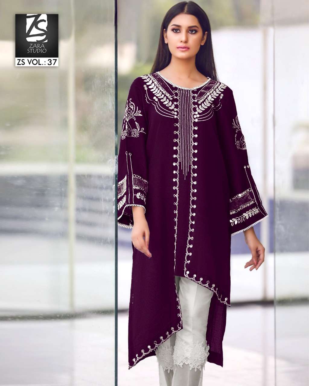 ZARA STUDIO VOL-37 DESIGNER PURE GEORGETTE TUNIC 