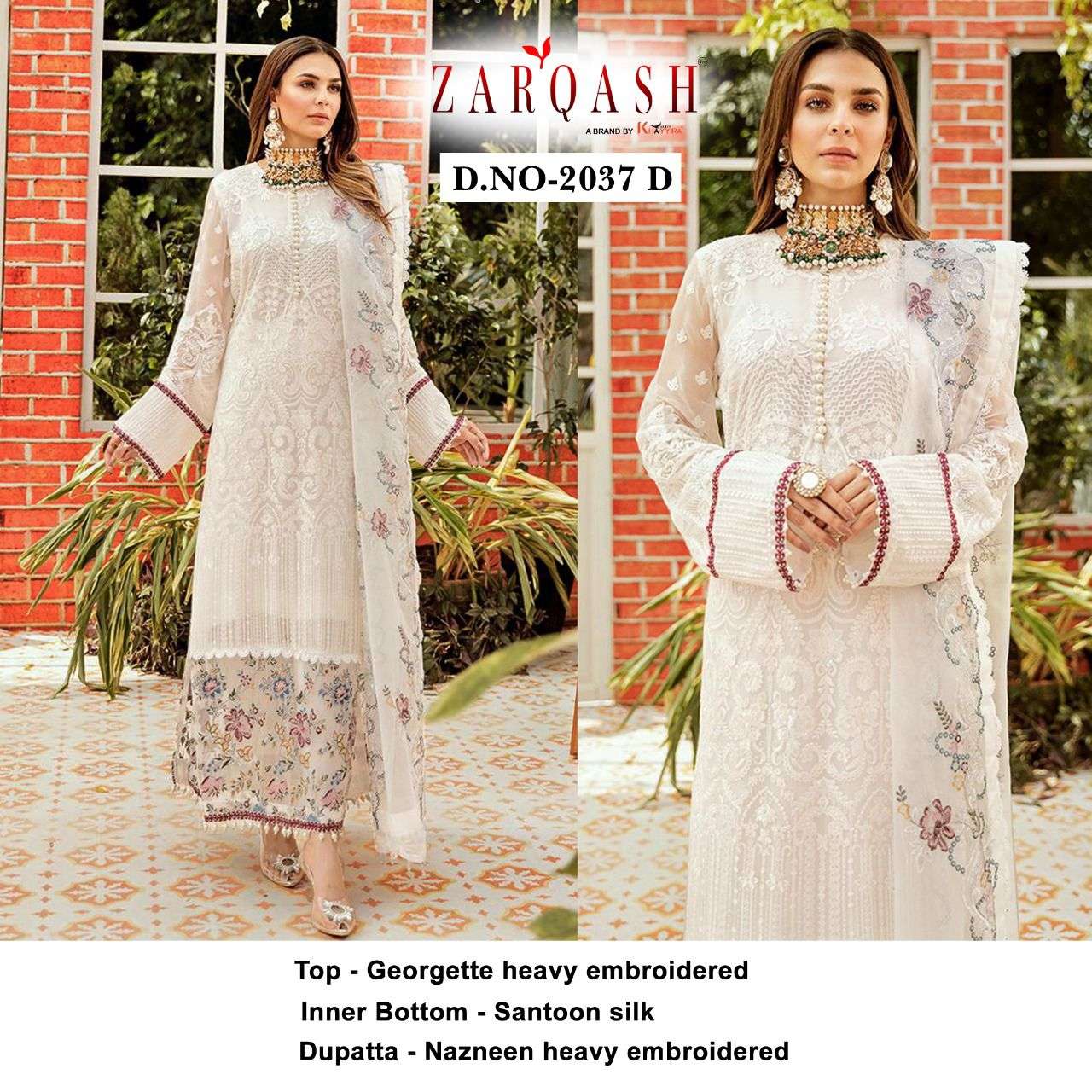 ZARQASH BLOCKBUSTER HIT DN 2037 DESIGNER GEORGETTE SUIT 