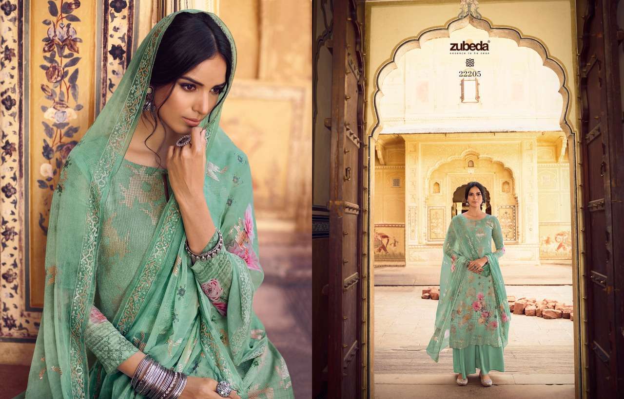 zubeda aroma series 22201-22207 pure georgette suit 