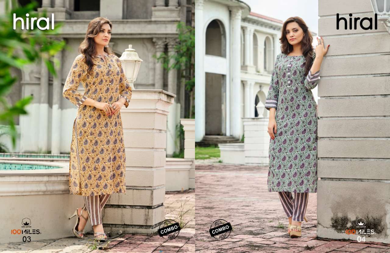 100 miles hiral series 01-06  Pure cotton printed Kurti 