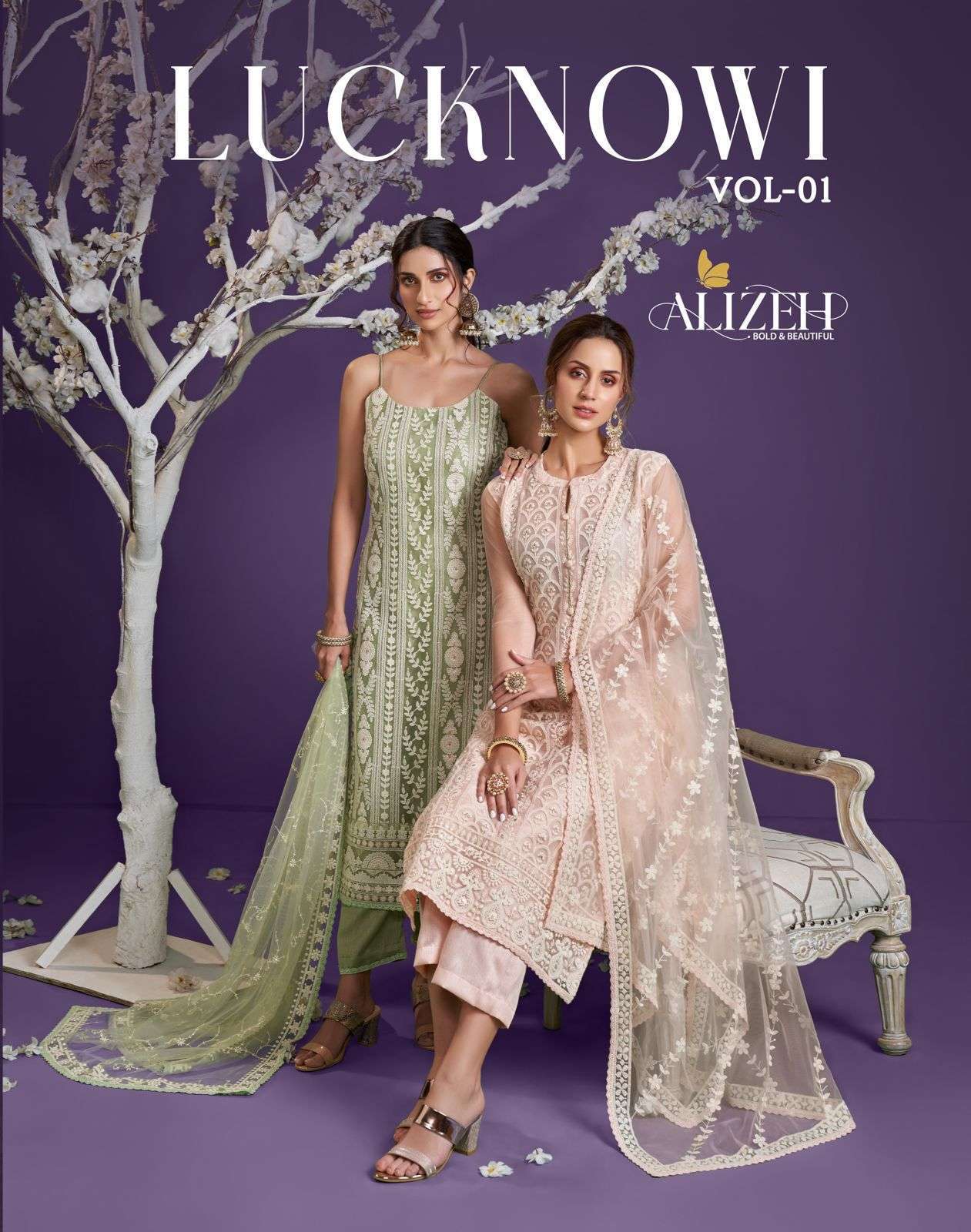 alizeh lucknowi vol 1 series 2023-2026 cotton embroidered suit 