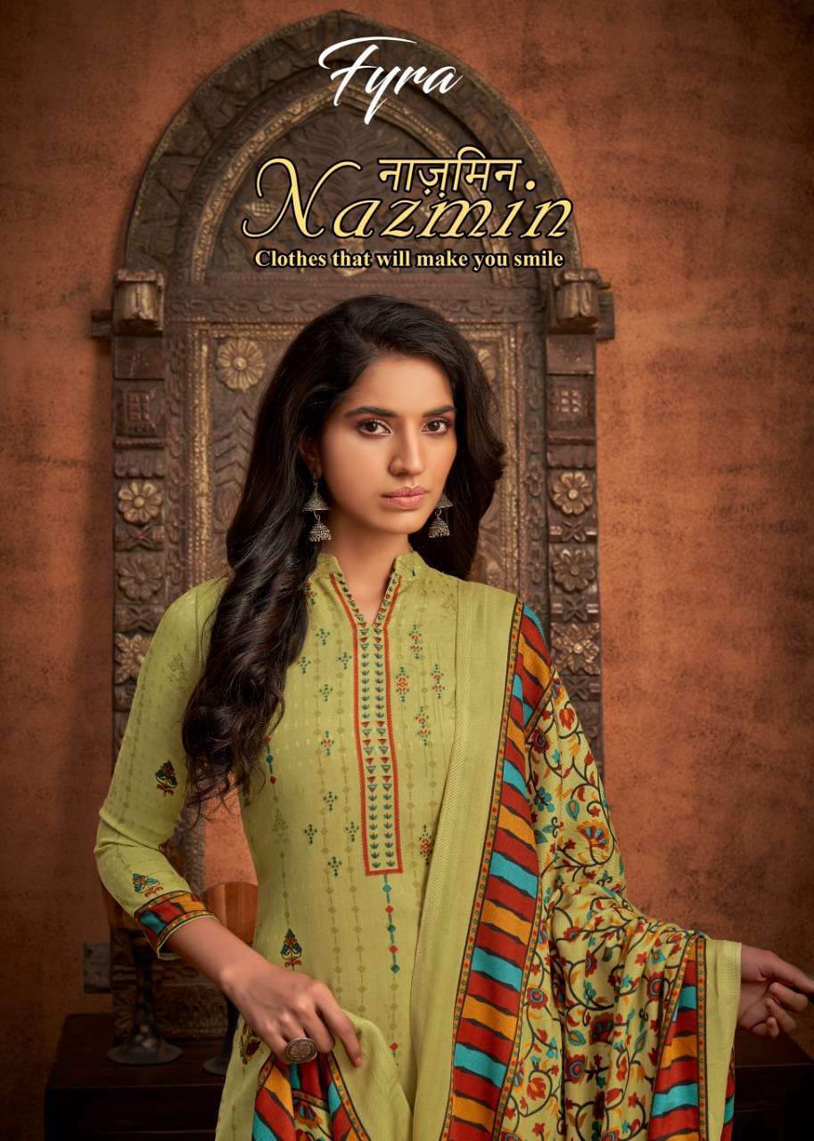 alok suit nazmin series 907001-907010 pure wool pashmina suits