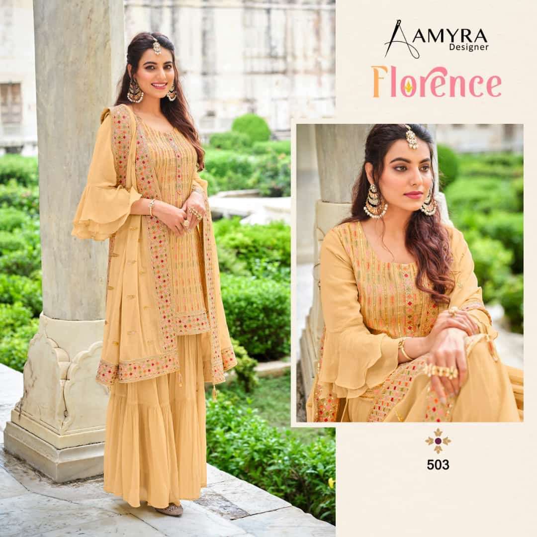 amyra florence series 501-504 Heavy Real Saudi georgette suit