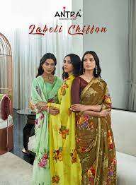 antra labeli chiffon series 75881-75890 shahi chiffon printed saree