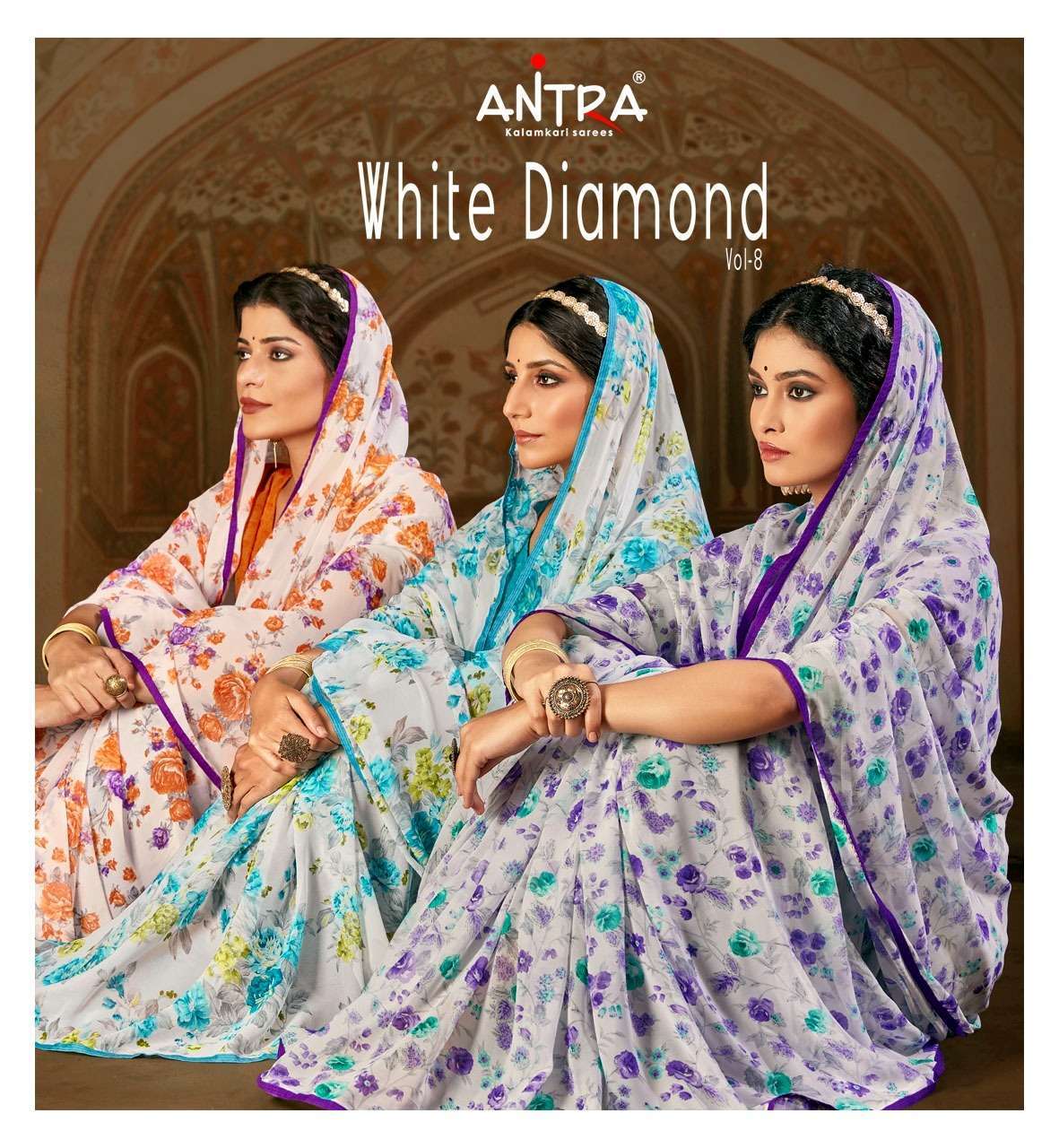 antra white diamond vol 8 series 77321-73330 weightless saree