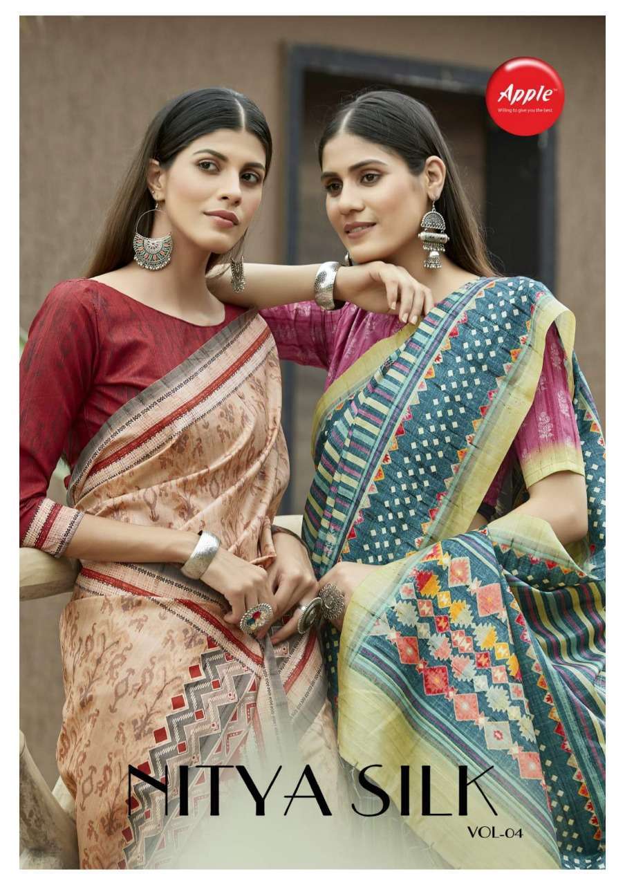 apple nitya silk vol 4 series 401-408 Bhagalpuri Digital Print saree