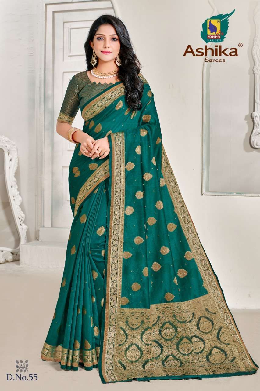 ashika madhulika vol 3 series 51-58 Fancy Linen With Resham Work saree