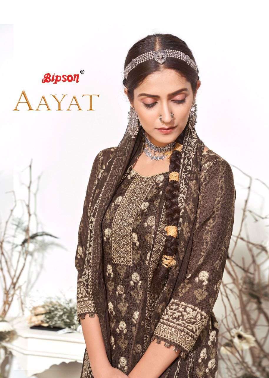 bipson aayat series 1577-1584 pure pashimna print suit