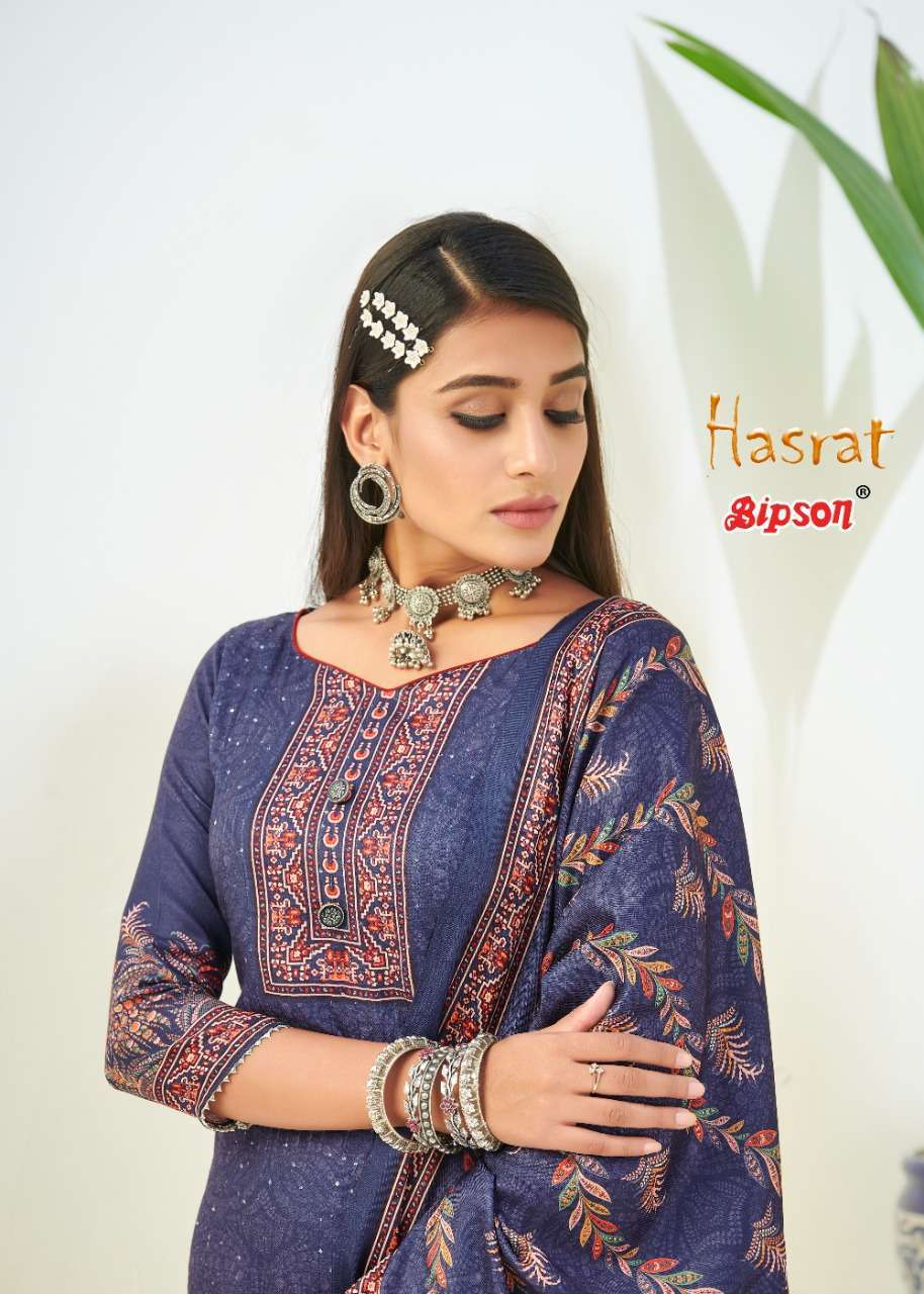 bipson hasrat series 1553-1556 Woollen Pashmina Digital Print suit