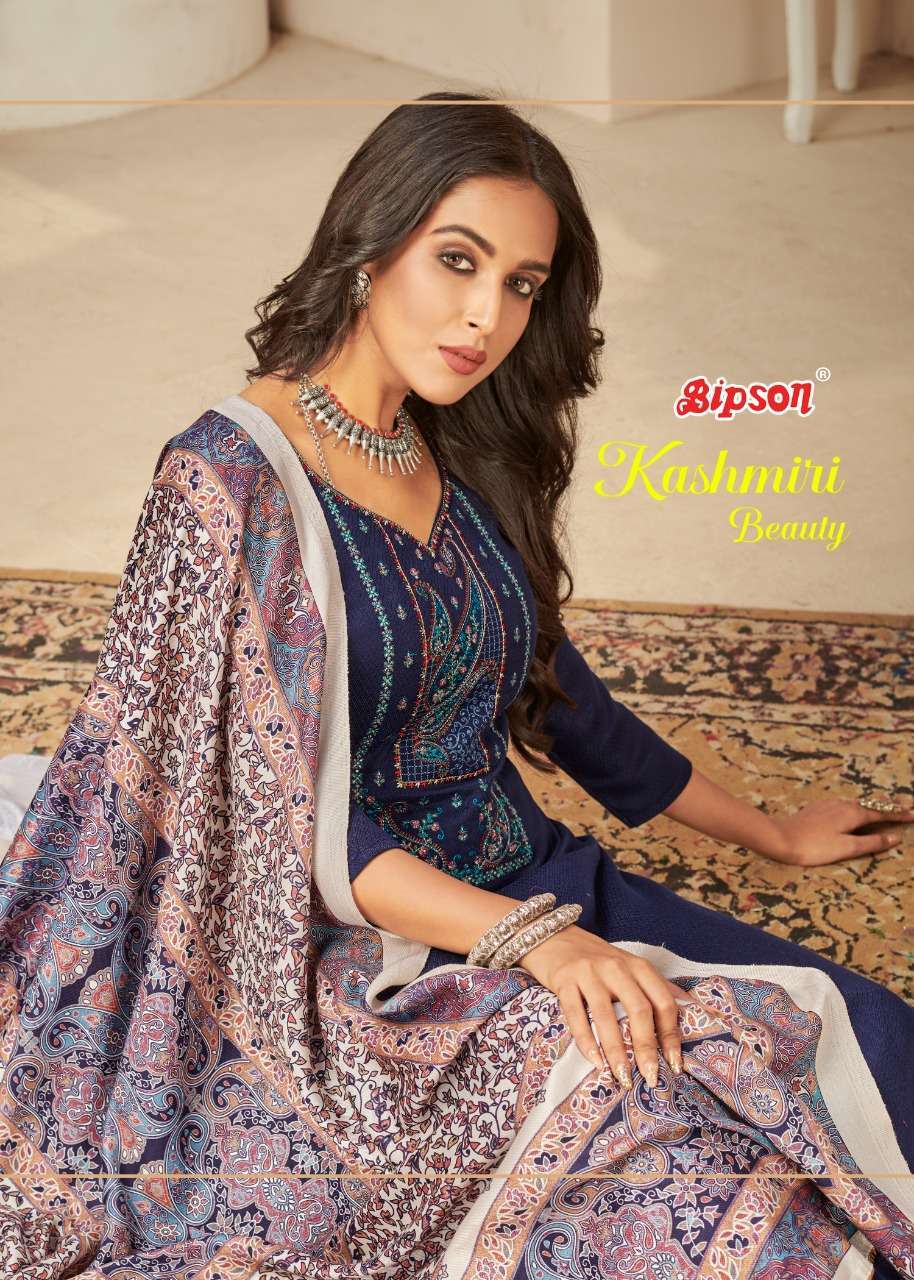 bipson kashmiri beauty series 1624-1627 Woollen Pashmina suit