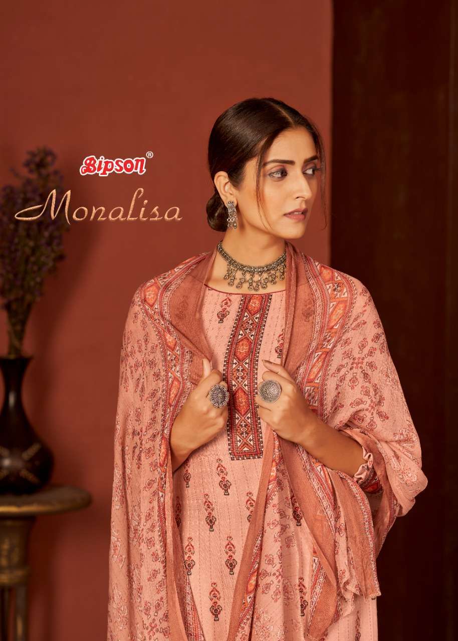 bipson monalisa series 1569-1576 pure pashmina print suit 