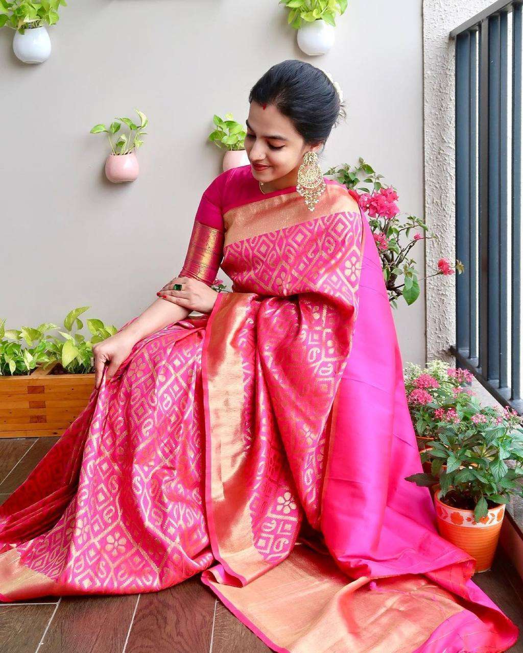 BT-02 DESIGNER SOFT LICHI SILK PINK SAREE