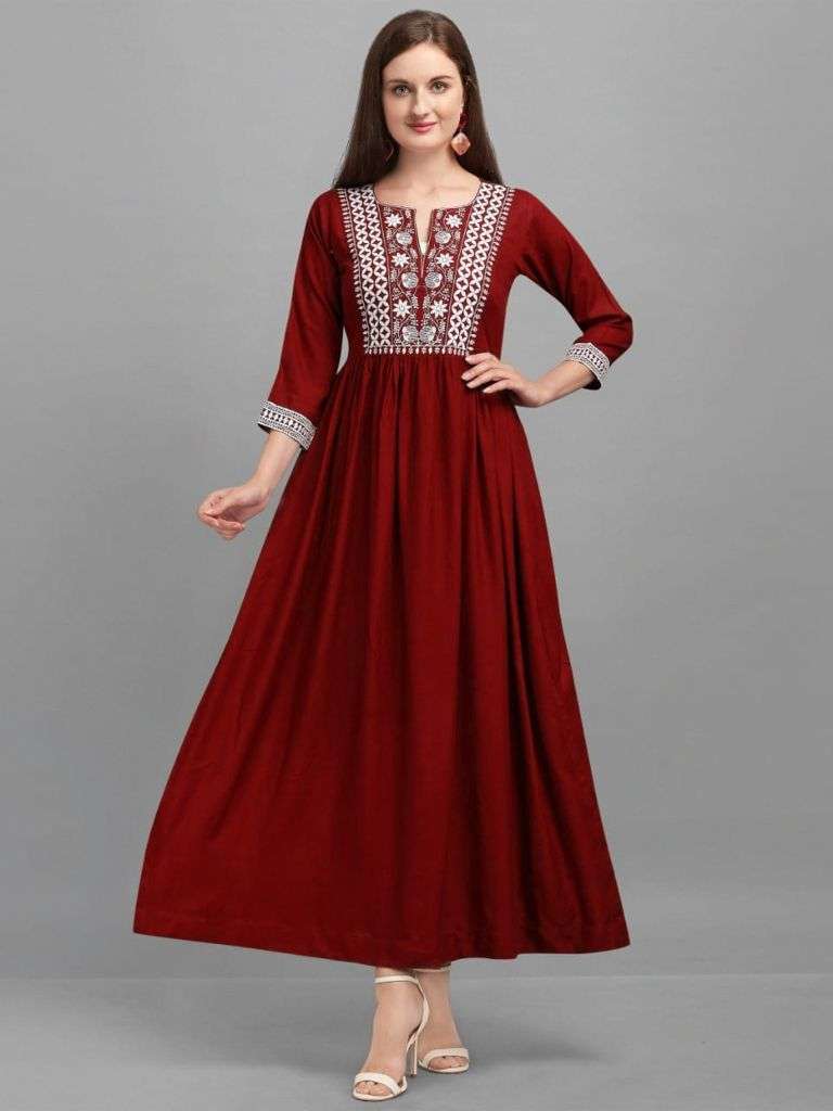 BT---1001 DESIGNER 14 KG HEAVY RAYON KURTI 