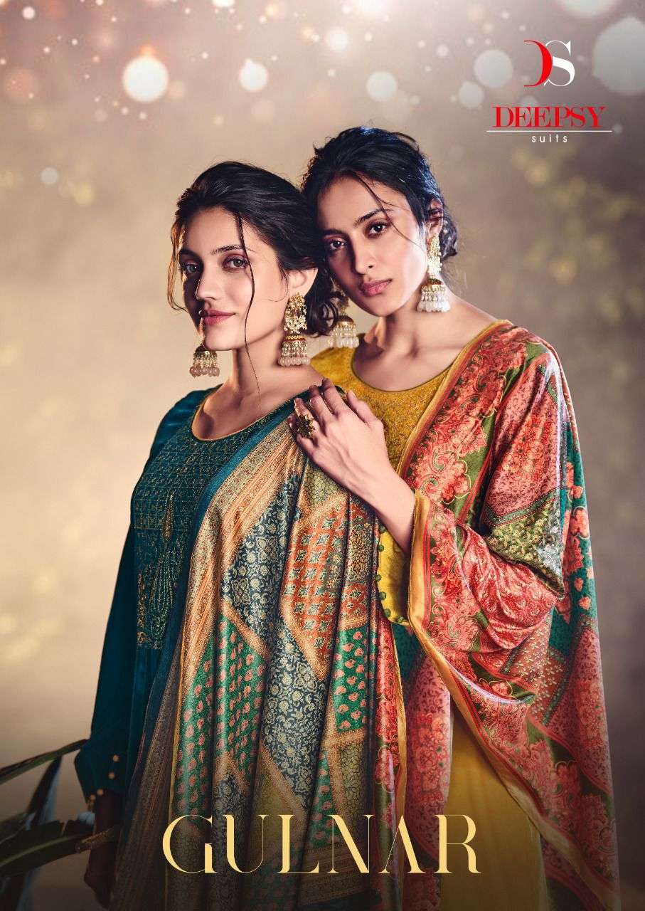 deepsy gulnar series 1801-12805 pure velvet with embroidery suit