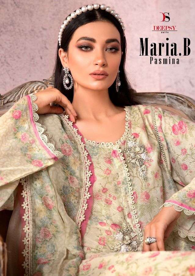 deepsy suits maria b pasmina series 1231-1236 Pashmina with embroidery suit