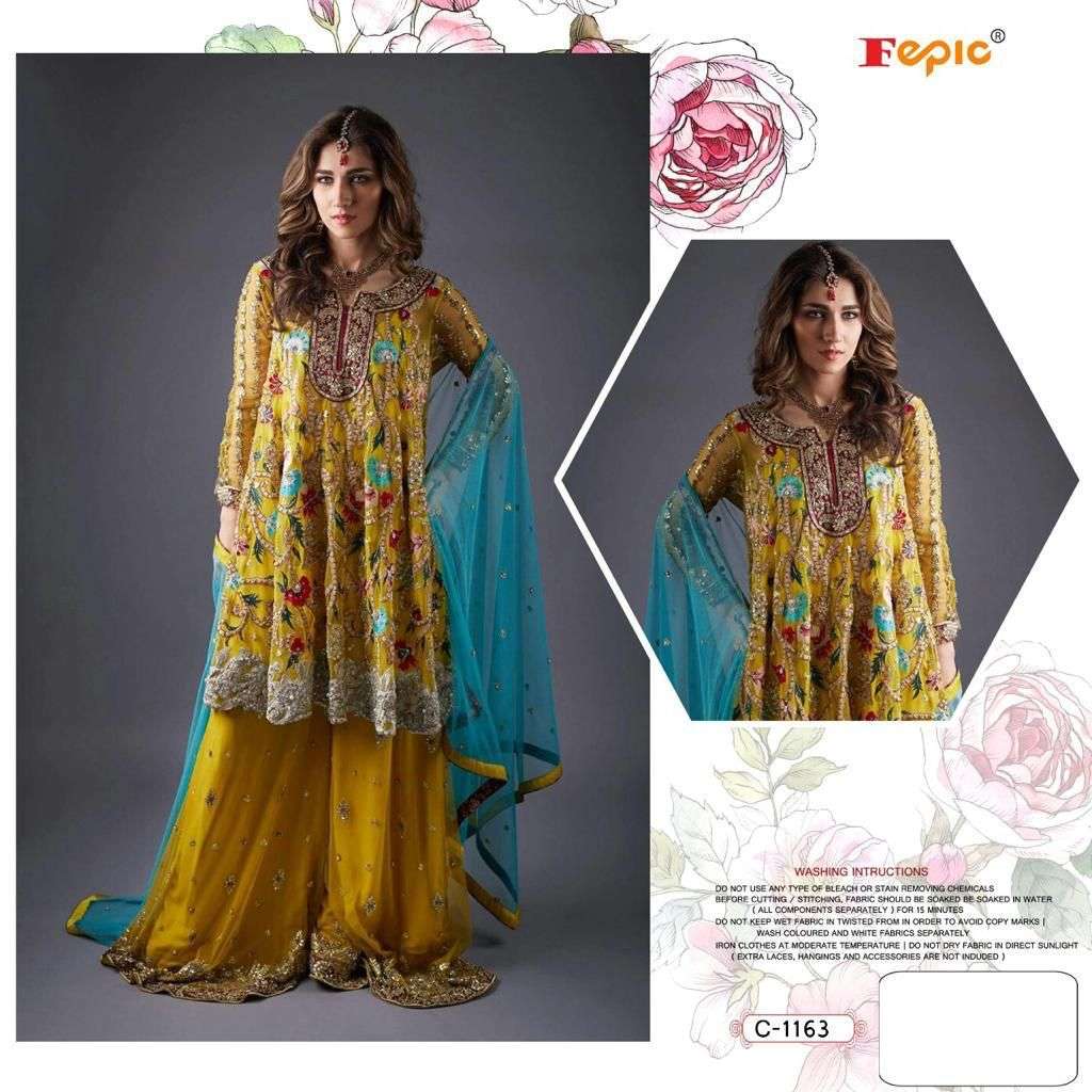 FEPIC ROSEMEEN C-1163 DESIGNER FAUX GEORGETTE SUIT