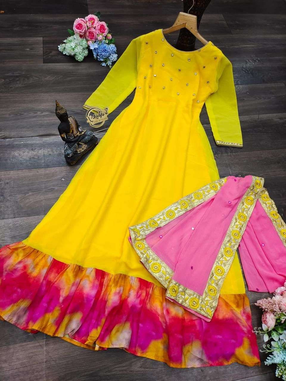 FESTIVAL SPECIAL DESIGNER GEORGETTE KURTI WITH DUPATTA