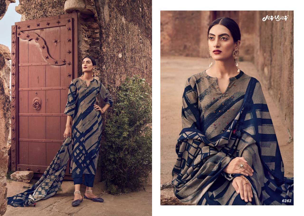 jay vijay adiva series 6261-6268 pashmina digital print suit