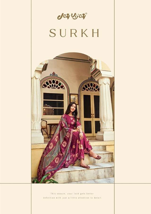 jay vijay surkh series 6421-6430 pure bemberg silk suit 