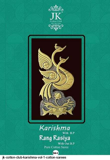 JK Karishma Vol-1 series 101-130 pure cotton saree