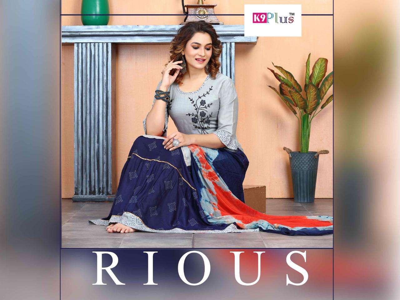 k9 plus rious series 001-008 heavy rayon readymade suits
