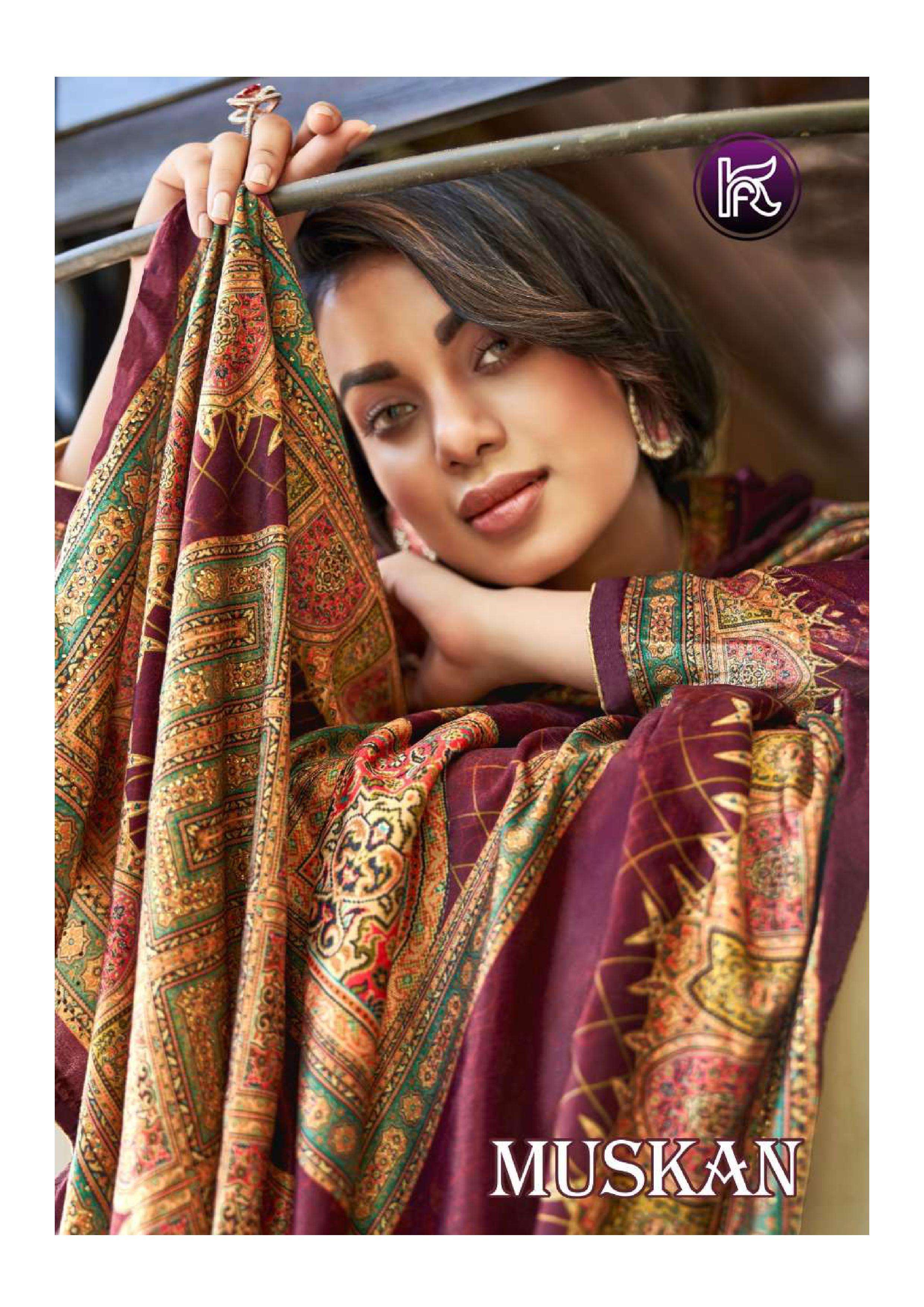 kala fashion muskan series 5001-5008 velvet digital print suit