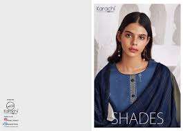 Kesar Karachi Prints Shades series 001-008 Jam satin suit