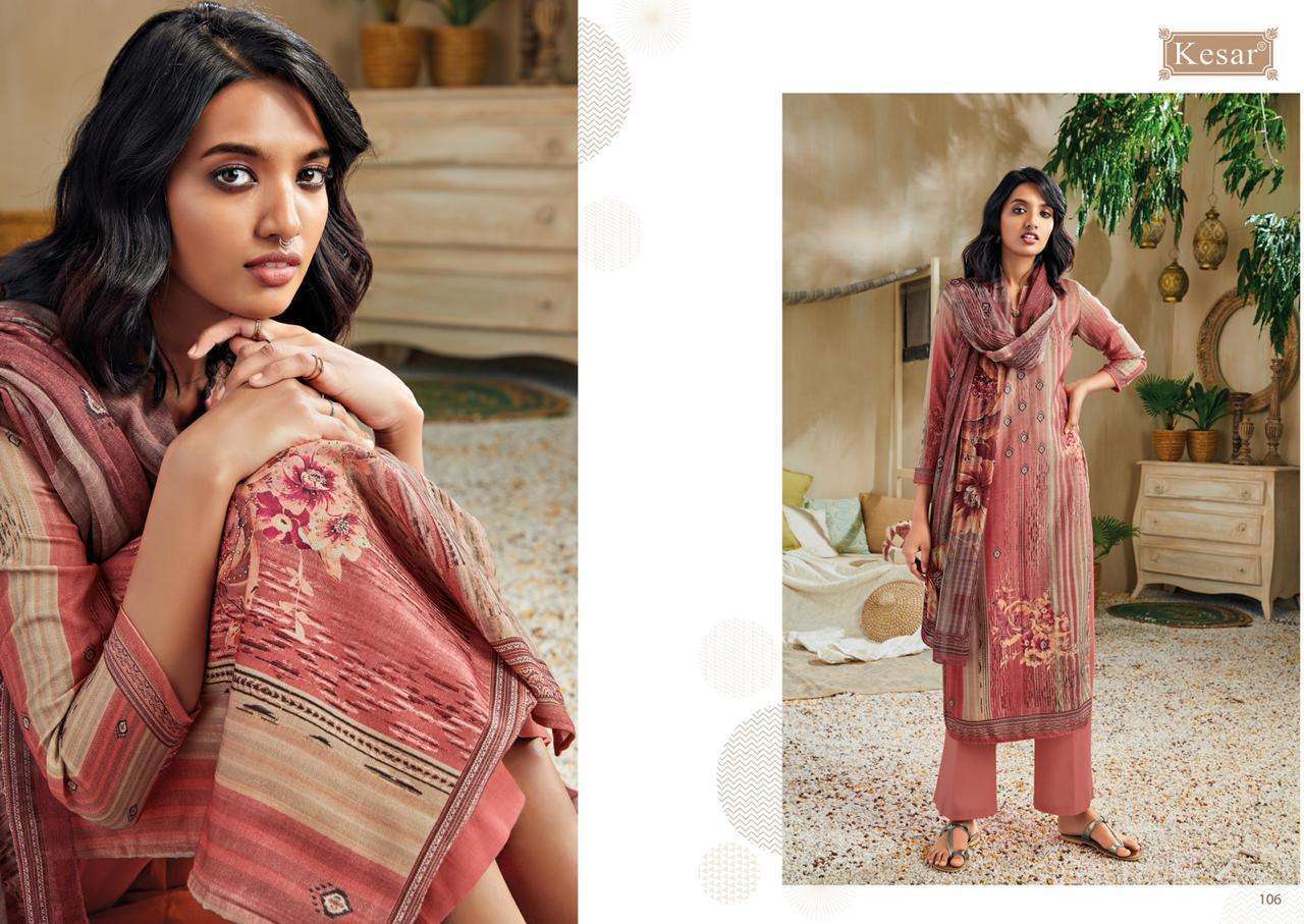 kesar karachi winter series 101-108 Pure pashmina digital prints suit