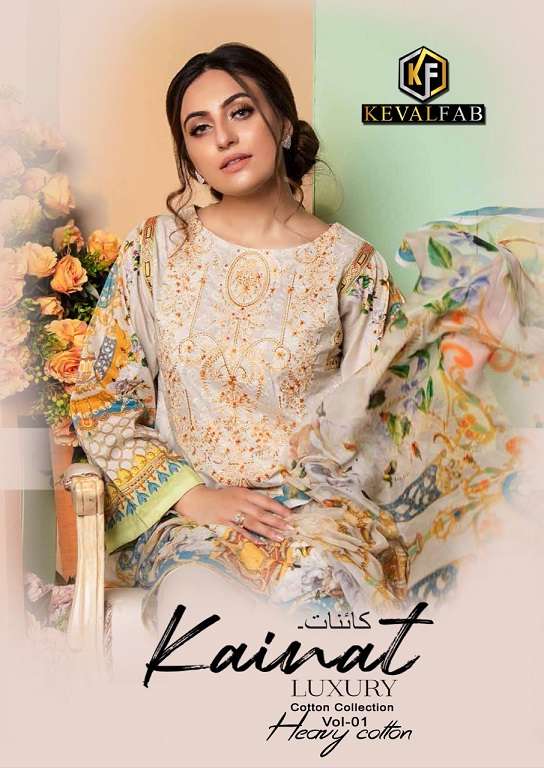 Keval Fab Kainat Luxury Cotton Collection Vol-1 series 1001-1006 heavy cotton suit