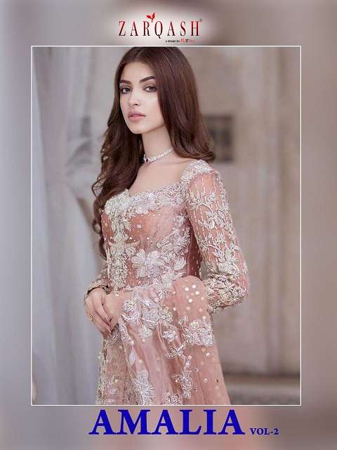 Khayyira Zarqash Amalia Vol-2 D.no Z-2056 Butterfly Net Heavy Embroidered suit