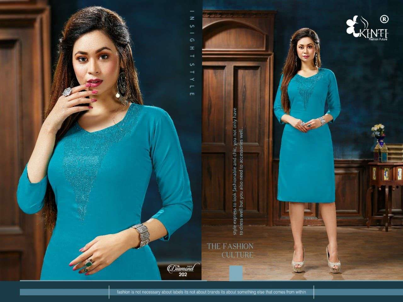 kinti diamond vol 2 series 201-210 rayon slub kurti 