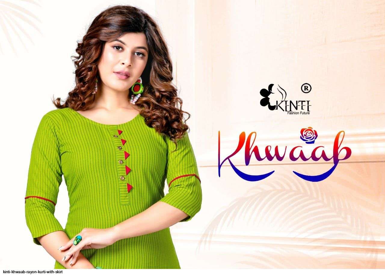 kinti khwaab series 101-108 heavy rayon 14 kg kurti 