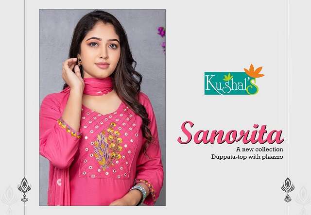 kushal sanorita 16801-16810 Rayon Mirror Embroidery Work suit