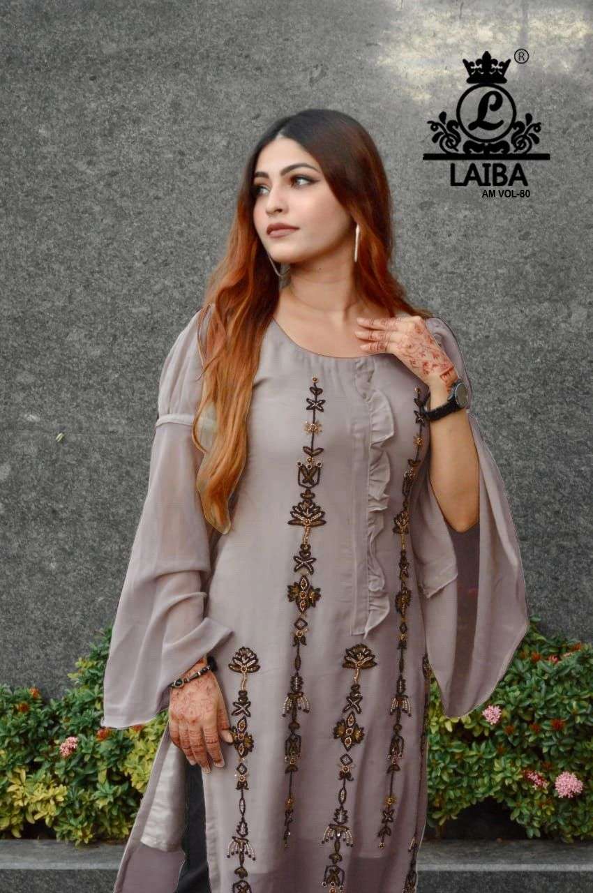 laiba am vol 80 Pure Georgette Tunic with classy handwork