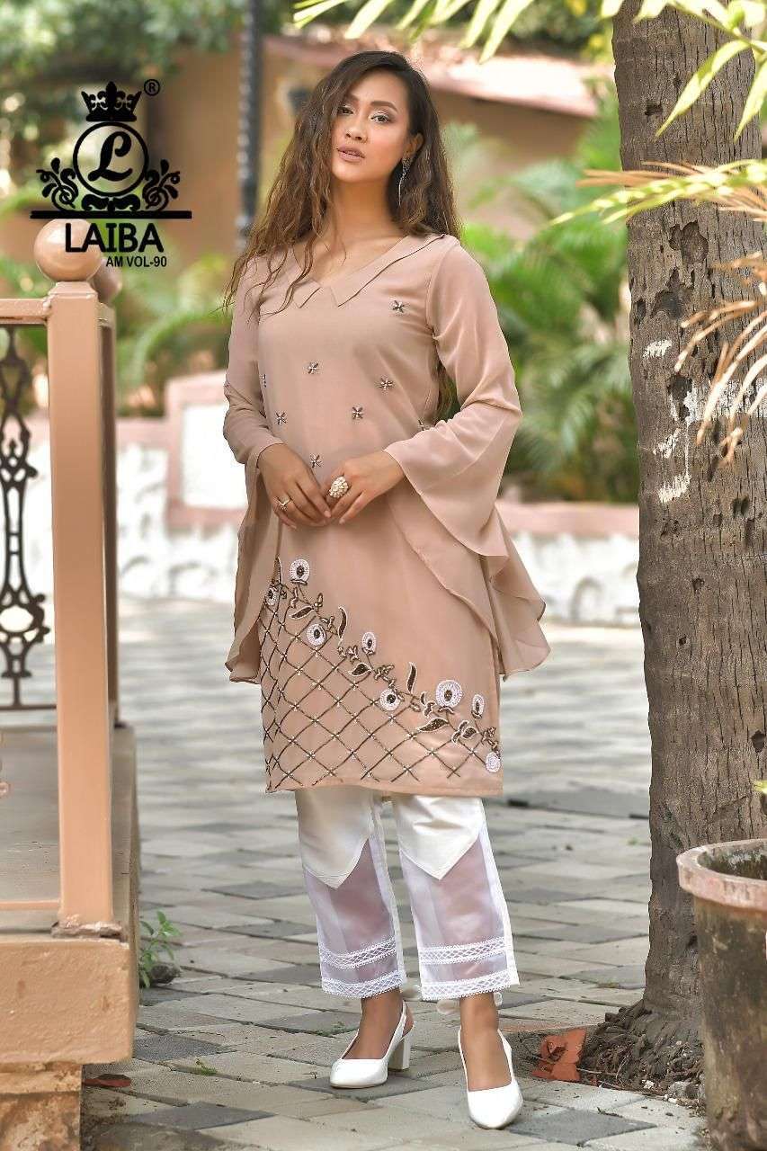 laiba am vol 90 Pure Georgette Tunic with classy Handwork 