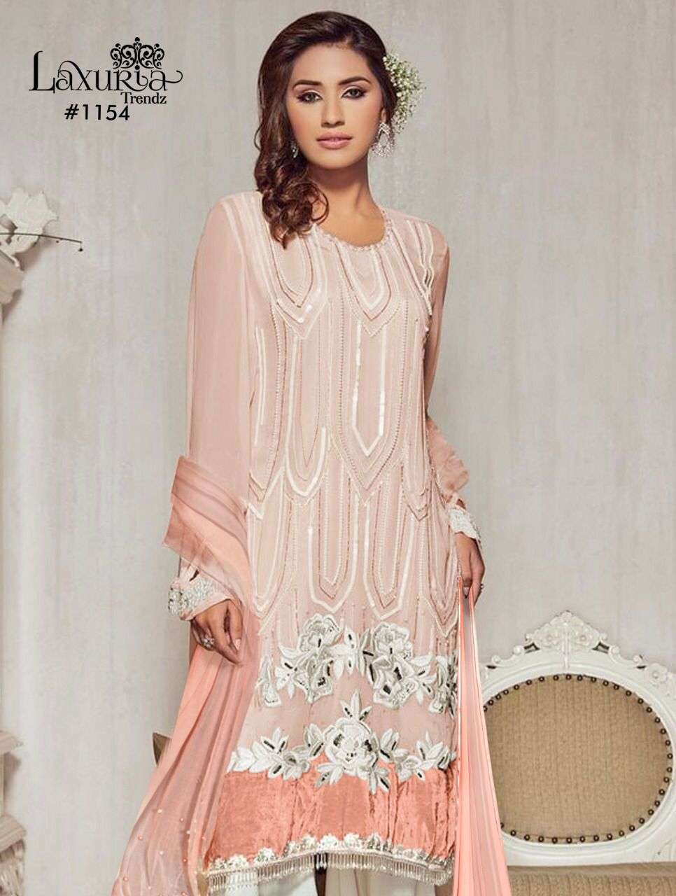 LAXURIA 1154 DESIGNER FAUX GEORGETTE SUIT 