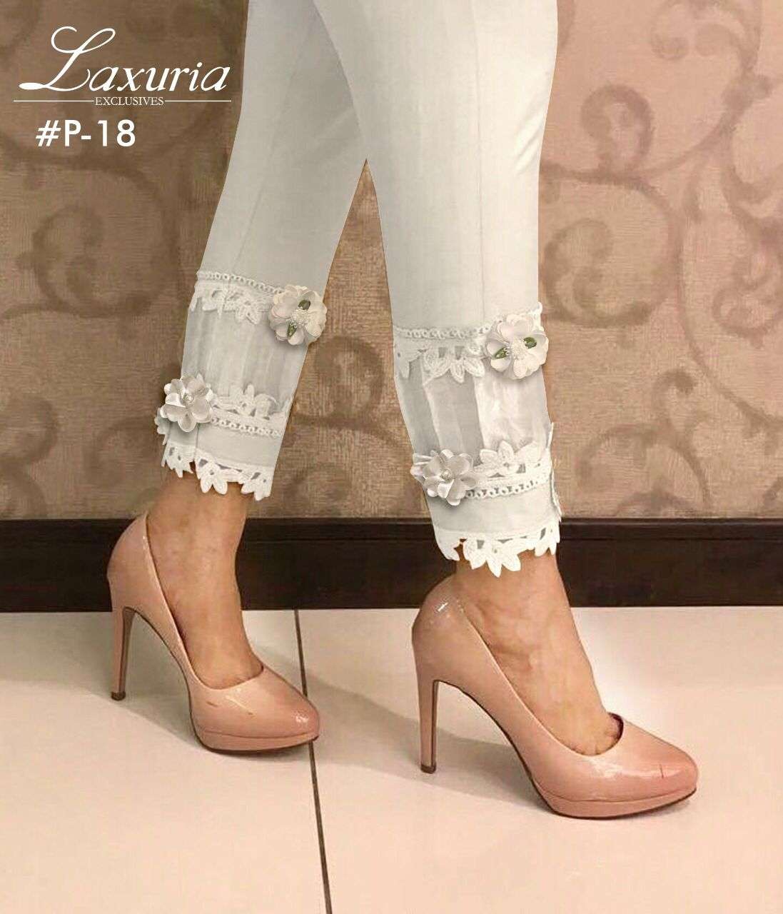 LAXURIA P-18 DESIGNER PURE COTTON CIGARETTE PANTS 