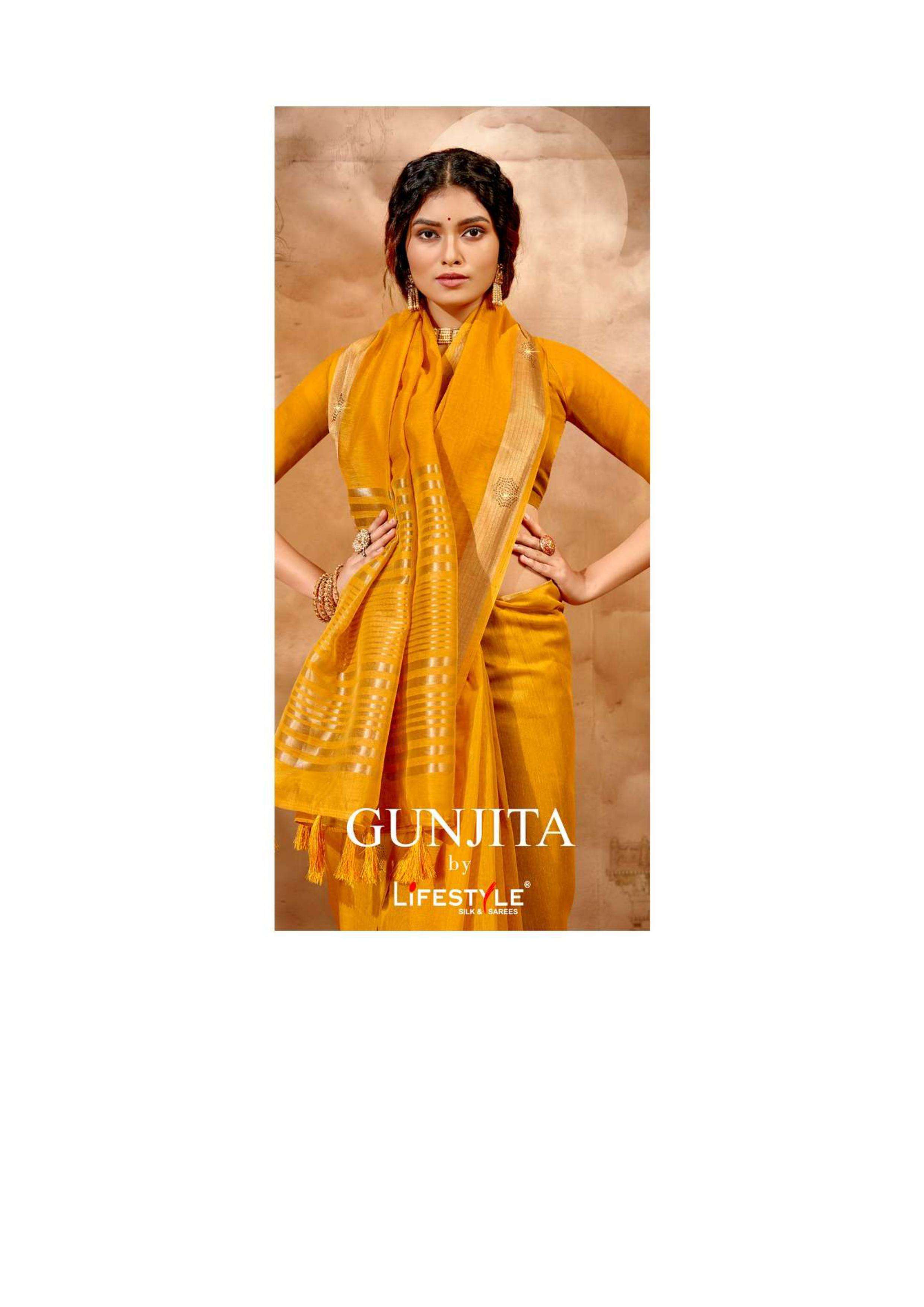 lifestyle gunjita series 76941-76946 chanderi silk saree