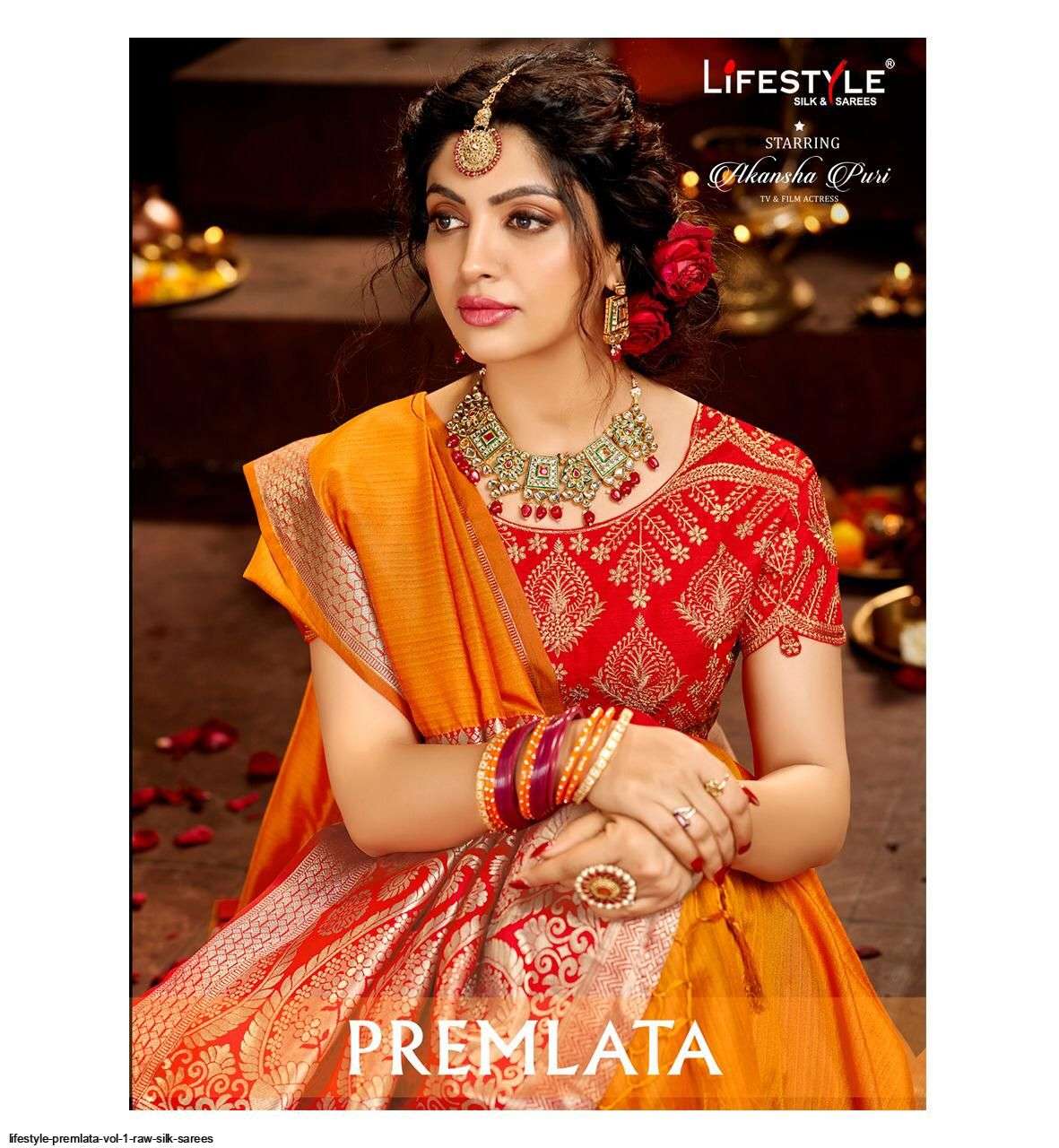 lifestyle premlata series 72581-72586 raw silk saree