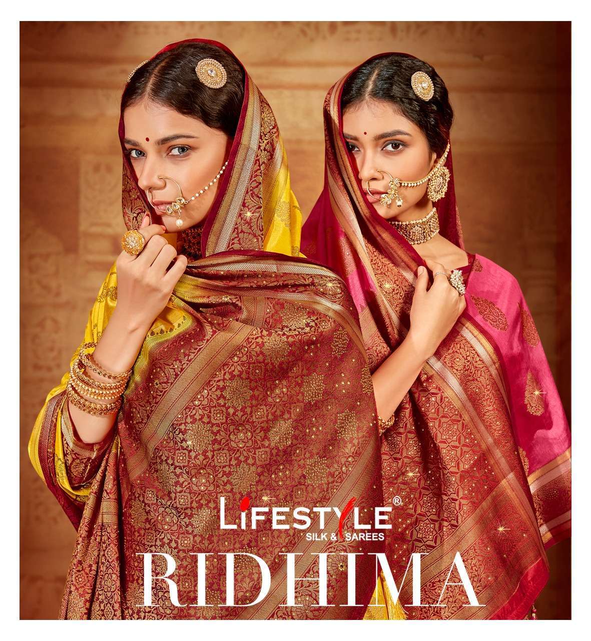 lifestyle ridhima vol 1 series 76861-76866 fancy nylon saree